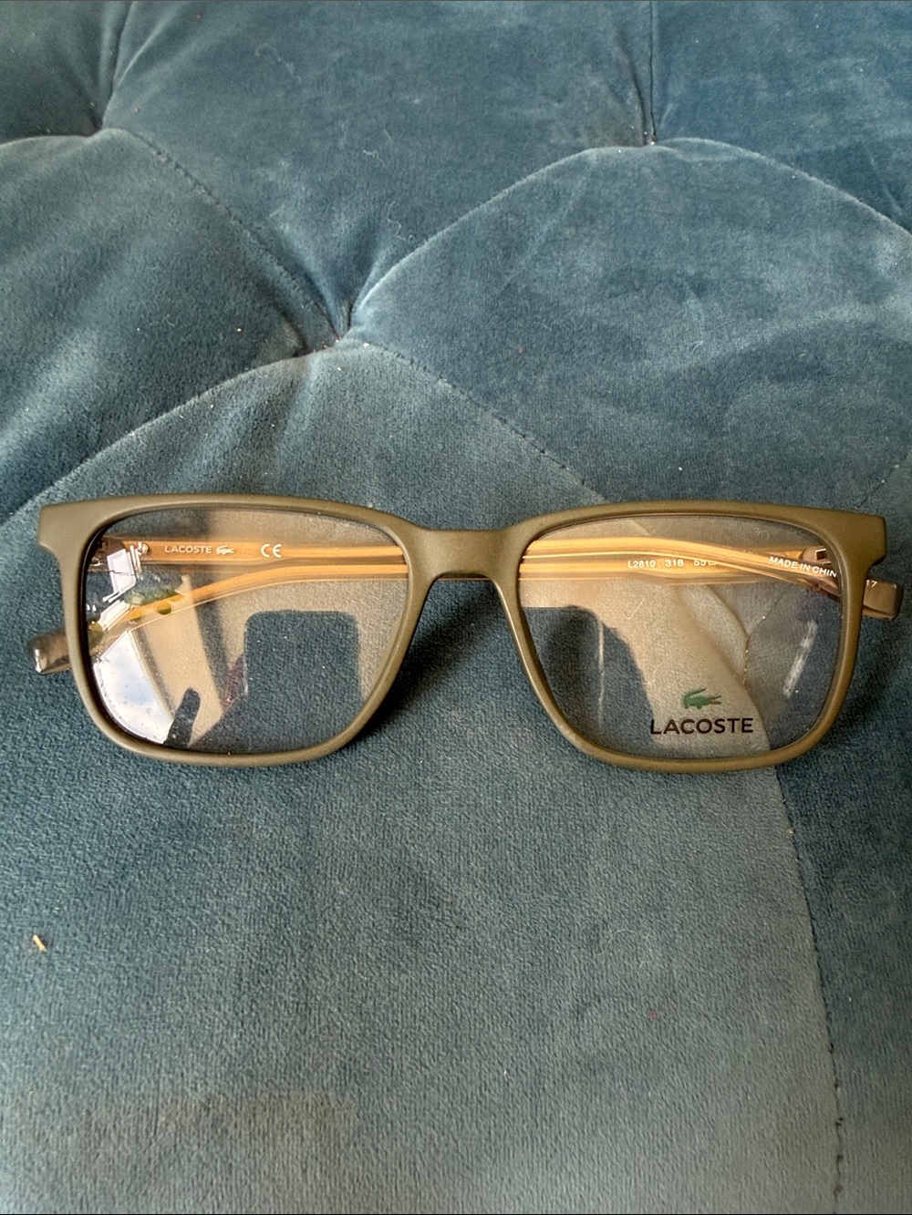 Lacoste Matte Olive Green Square Eyewear Frames